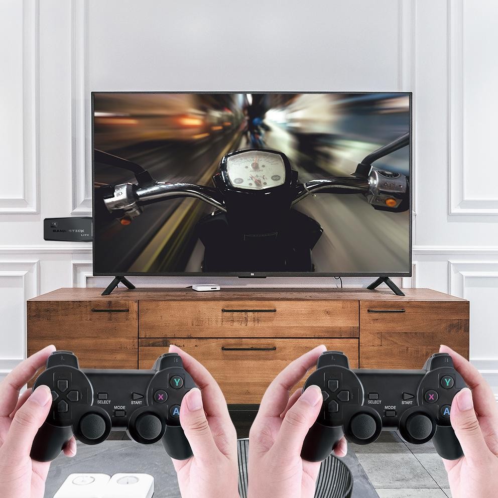 video game stick 4K HD Game Stick Mini Console Box Retro TV Video Game Wireless Gamepad - M8-64G mur