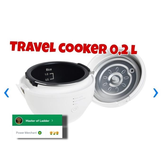 Murah Memoo Rice Cooker Mini 200 Ml /Rice Cooker Travel 0.2 Ltr Hijau/Putih