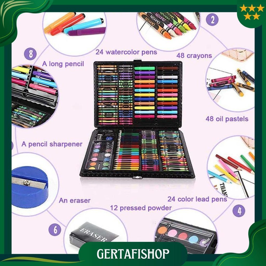 

Wd Crayon Set 168Pcs / Krayon Mewarnai Anak 168Pcs / Pensil Warna Set 168Pcs Ori
