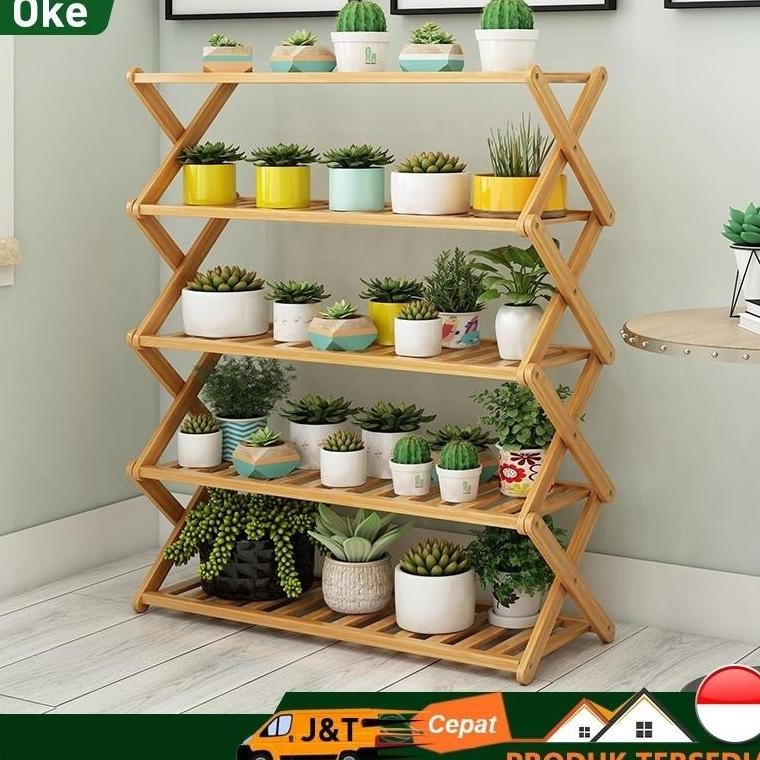 Rak Pot Kembang Rak Tanaman Rak Bunga kayu Susun 6
