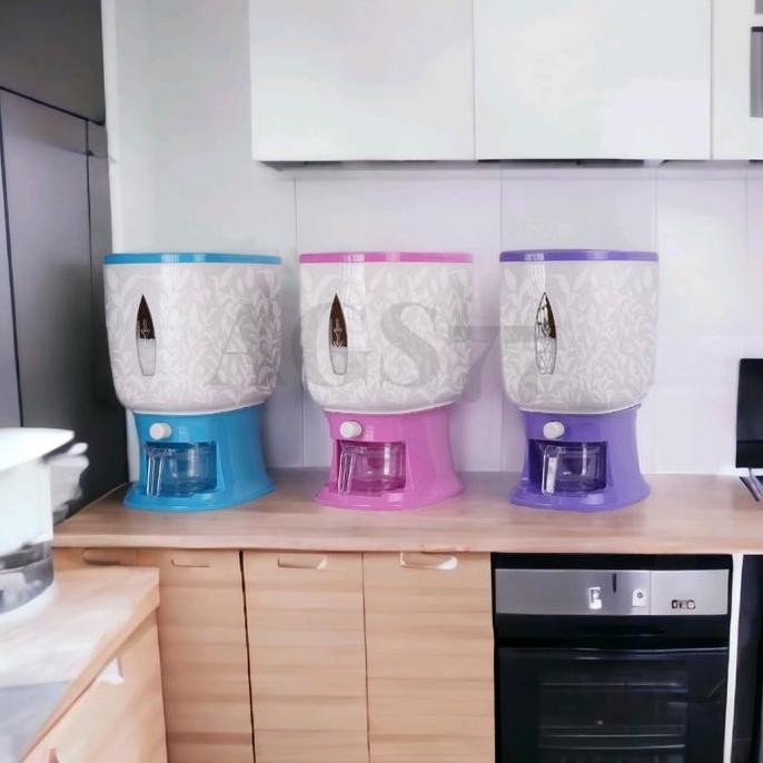 Dispenser Beras 10 Liter Tempat  Penyimpan beras Tempat penyimpan Beras Dispenser Beras Otomatis