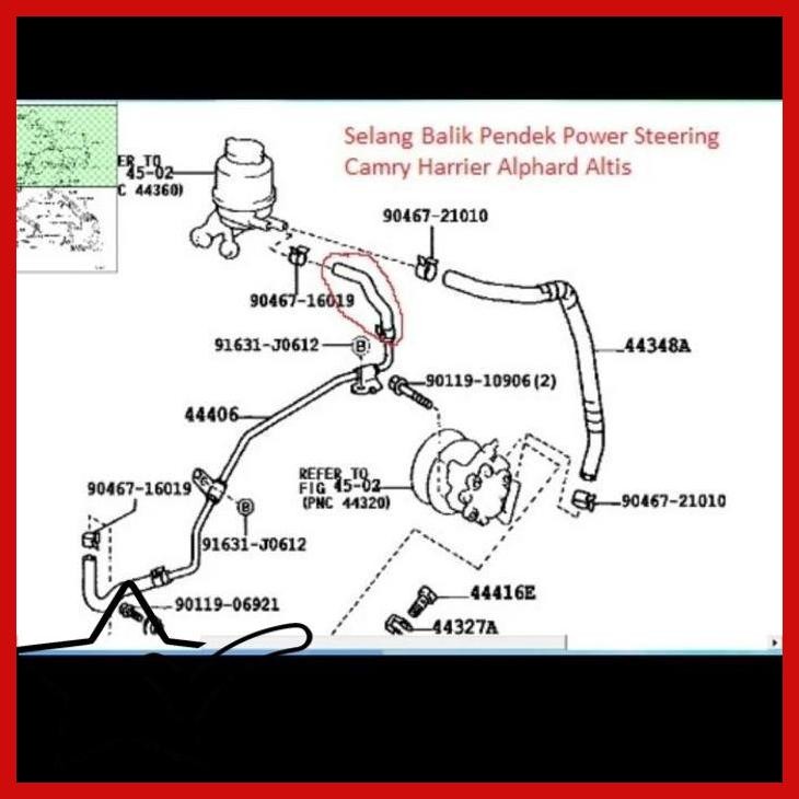 [MJA] SELANG BALIK POWER STEERING HOSE RETURN CAMRY HARRIER ALPHARD ALTIS