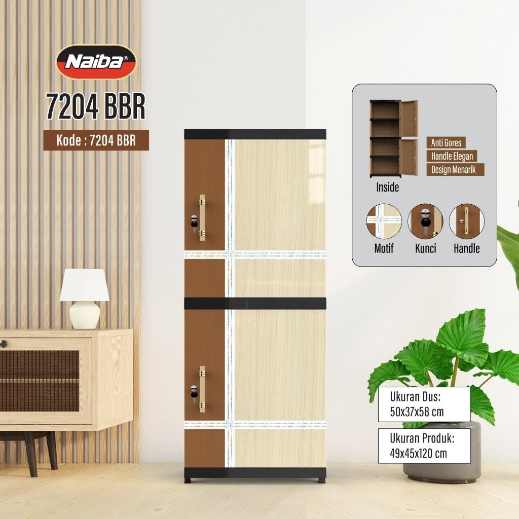 LEMARI PAKAIAN PLASTIK NAIBA NACASE FULL KUNCI SUSUN 4