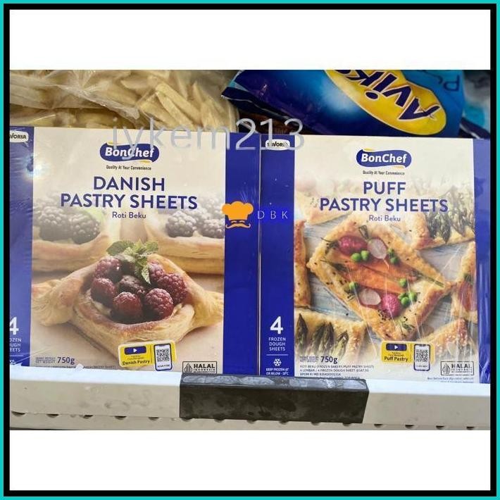 

BONCHEF DANISH PUFF PASTRY SHEET 750G / 4 SHEET LEMBAR IMPORT