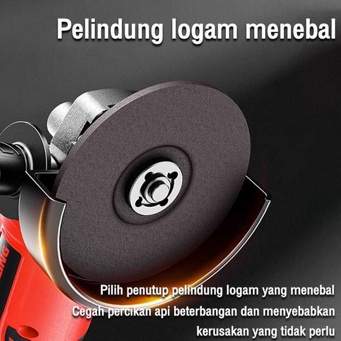 ReaimDiskon 50% Gerinda Baterai Brushless 4Inch 450W Mesin Gerinda Baterai Tangan Cordless Angle Gri