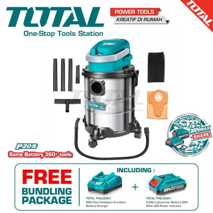 Promo Total Lithium-Ion Vacuum Cleaner/Wet & Dry Vacuum Cleaner Tvli2005