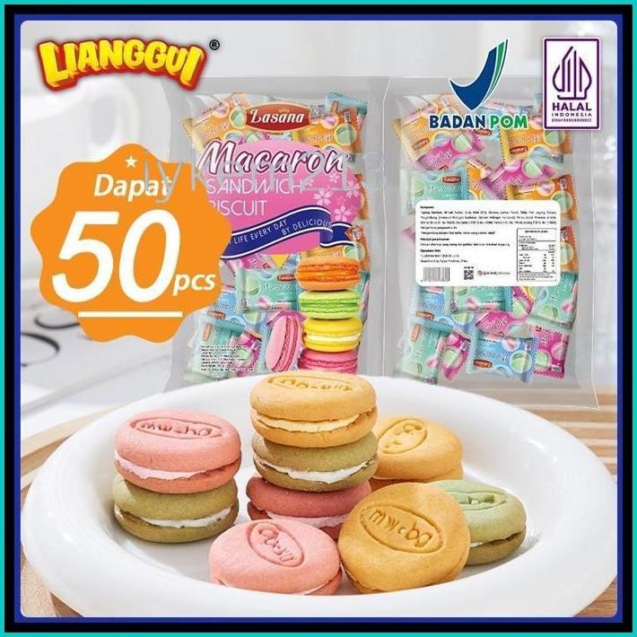 

[HALAL] LIANGGUI MACARON KUKIS MINI BISKUIT COOKIES ENAK CEMILAN MACARON SNACK VIRAL