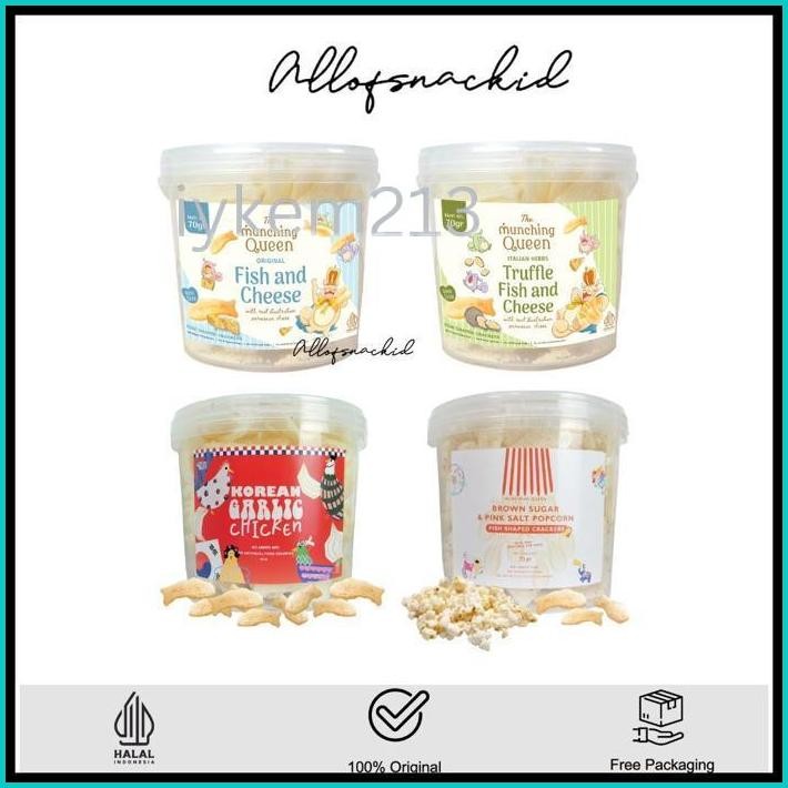 

MUNCHING QUEEN - FISH AND CHEESE CHIPS - KIDS FRIENDLY SERIES - CEMILAN ANAK - 70GR - TUBE