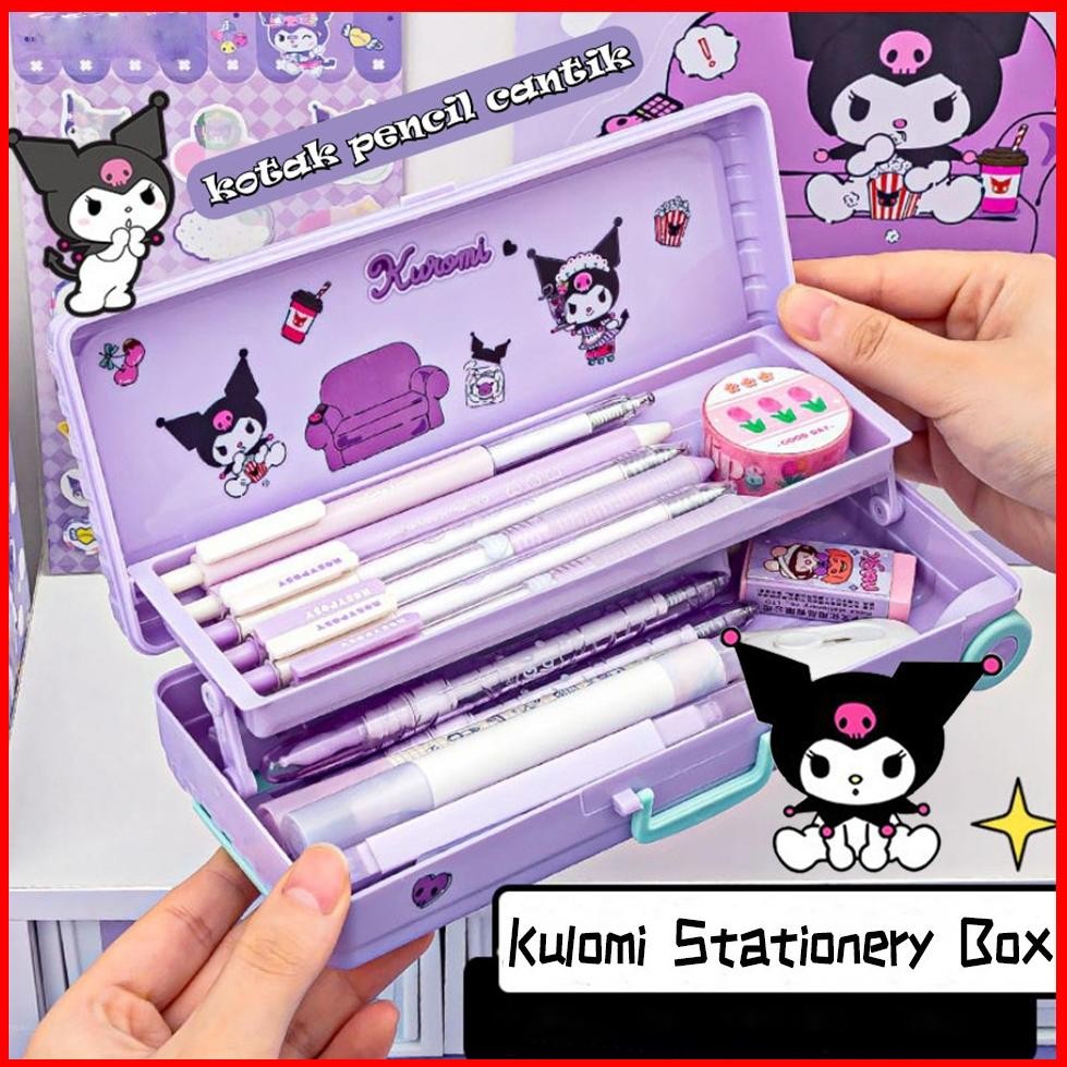 

ANIME KARTUN PENSIL KASUS LARGE CAPACITY ALAT TULIS SCHOOL SUPPLIES PENSIL KASUS TROLI KOTAK ANAK-ANAK SANRIO SERI LUCU KUROMI FREE STICKERS