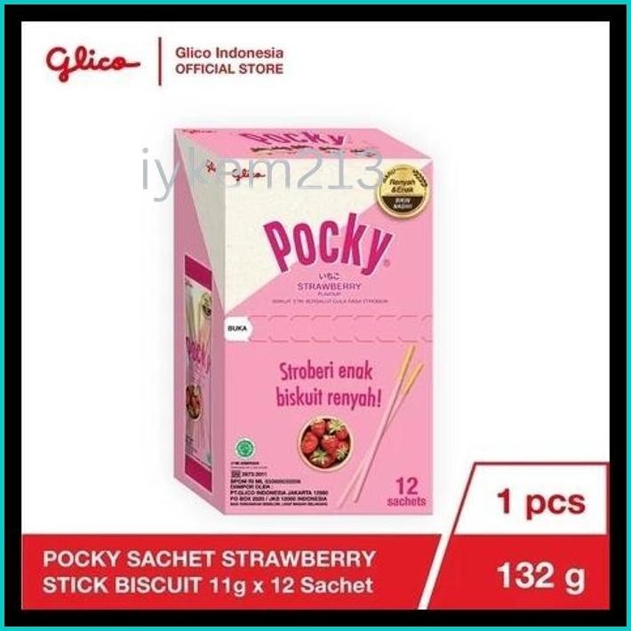 

GLICO POCKY SACHET CHOCO STICK BISCUIT 144G (12GX12SACHET)/STRAWBERRY STICK BISCUIT 132G(11GX12SACHETS)