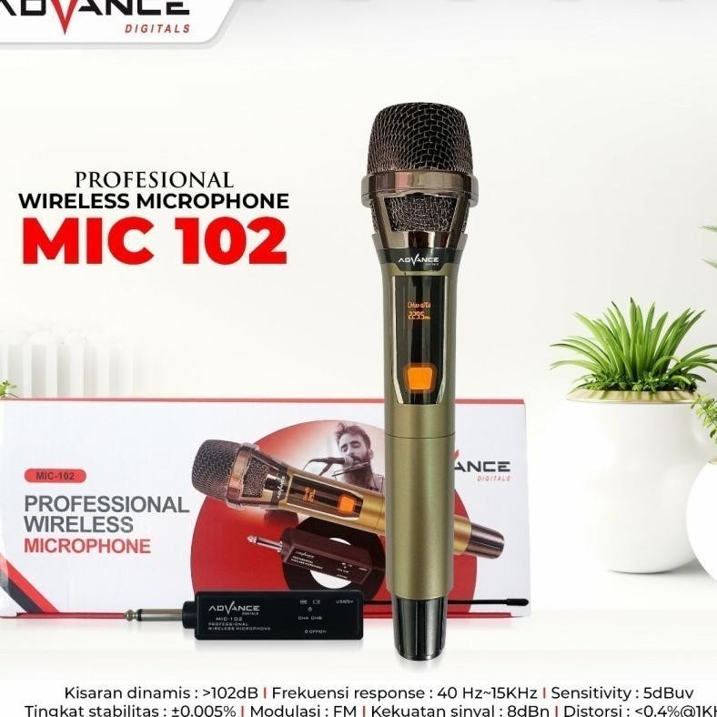 ready stock Advance  Professional MIC-102  Wireless Single Microphone Bluetooth Karaoke Mic
