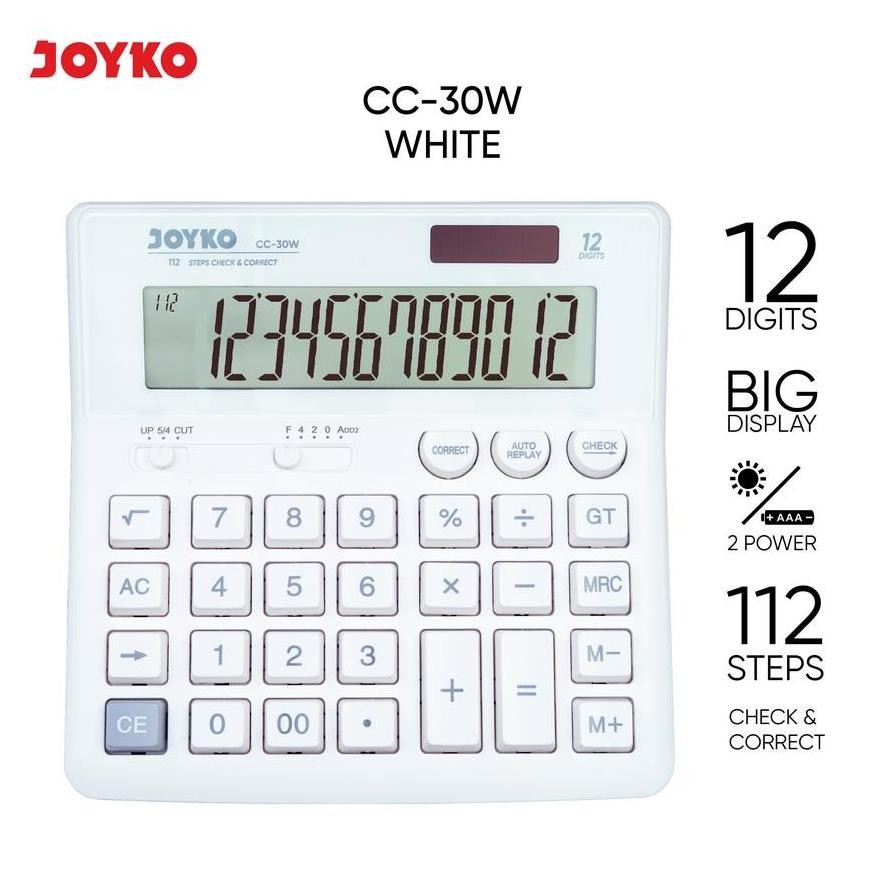 

He13 wdr-75 KALKULATOR CHECK & CORRECT JOYKO CC-30W - Calculator Desktop CC30W IT KEYBOARD Hemat Murah