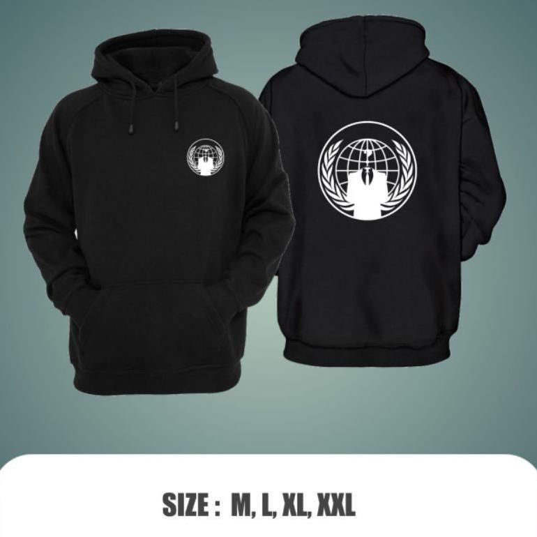 Jacket Hoodie Anonymous Hacker Logo Bulat