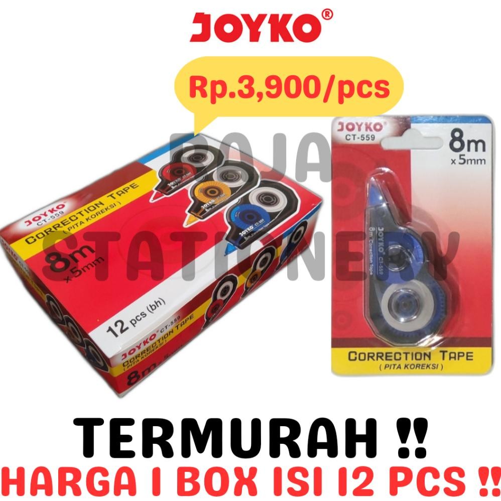 

JOYKO CORRECTION TAPE 8M TIPEX KERTAS JOYKO TIPE X TIP CT-559 [12PCS]