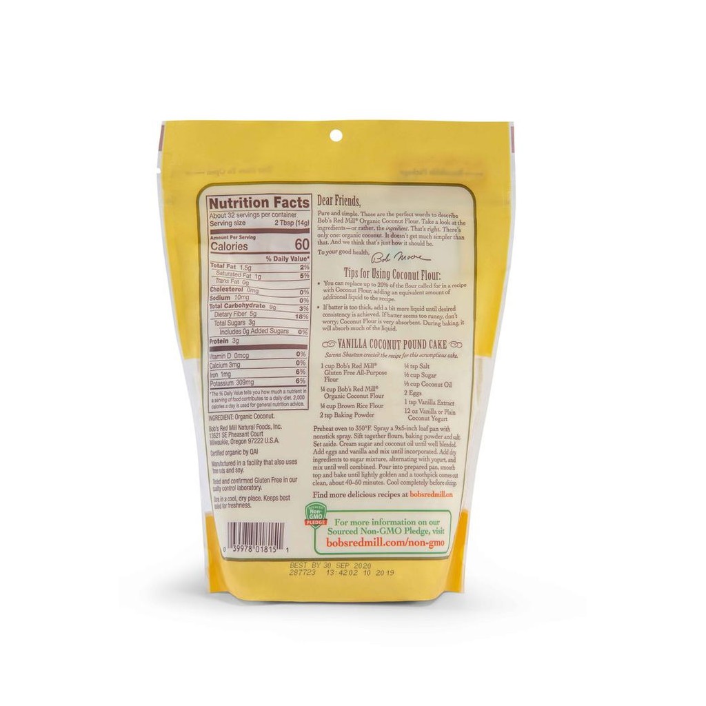 

Grosir Bob'S Red Mill Organic Coconut Flour 453 Gr