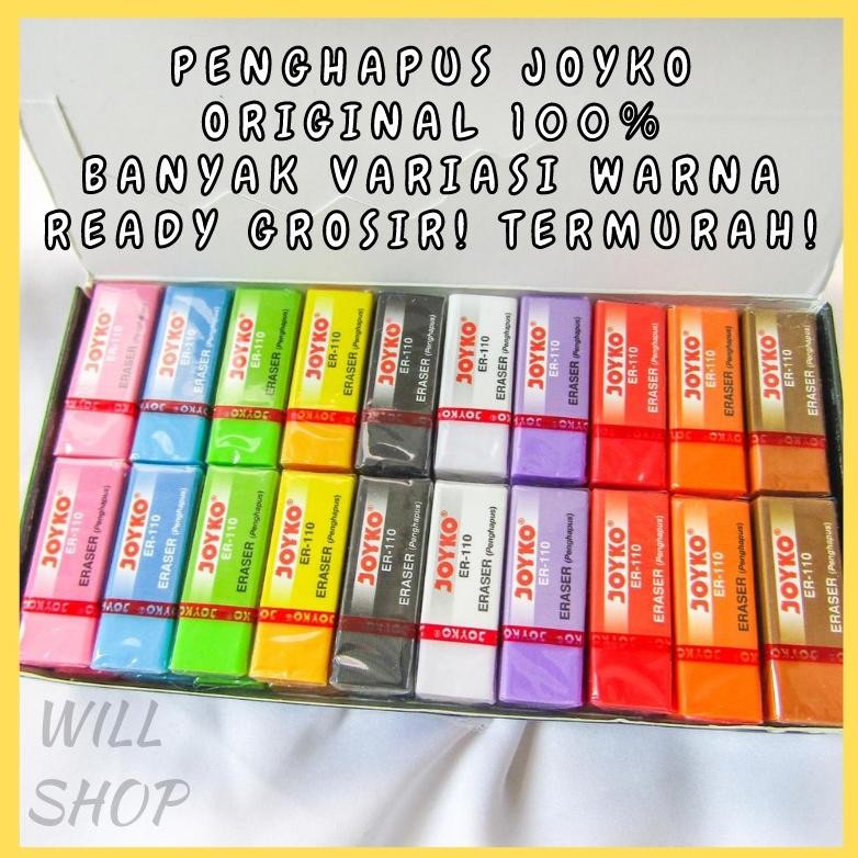 

4 / 8 / 12 PCS 1 LUSIN KARET PENGHAPUS JOYKO ORIGINAL ER 110 WARNA WARNI TERMURAH READY GROSIR COD
