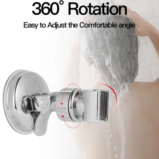 Bracket Braket Dudukan Holder Shower Mandi Tempel Rotating 360 Js Co