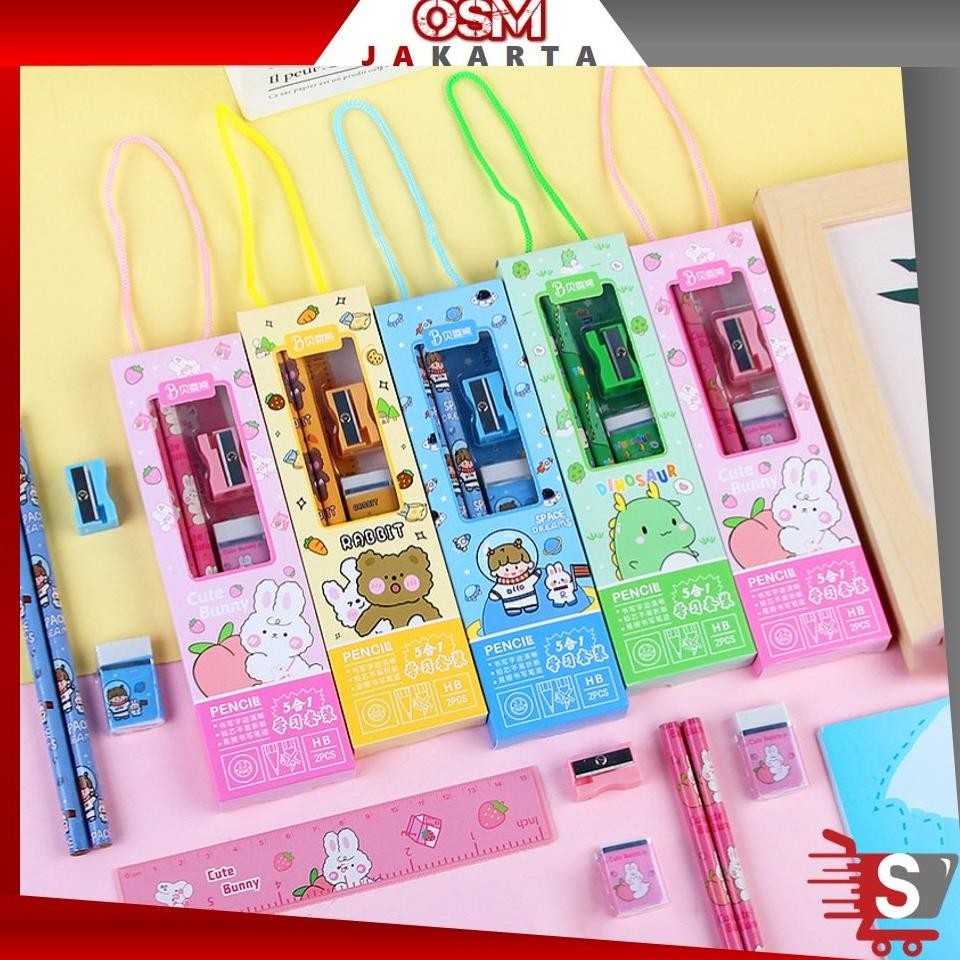 

OSM JKT S5989 SET ALAT TULIS 5 IN 1 / SET ALAT TULIS KARTUN / SET ALAT TULIS 5 IN 1 LUCU / SET ALAT TULIS ANAK MOTIF KARTUN