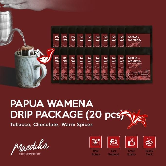 

Grosir Paket Drip Kopi Papua Wamena (Arabica Single Origin) - Mardika Coffee