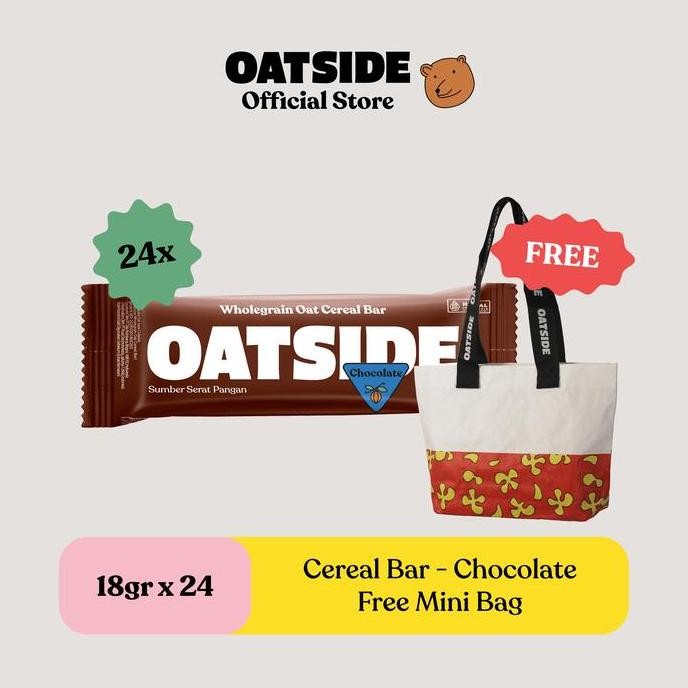 

Sale Oatside Oat Cereal BarChocolate 18Gr (24Pcs) Free Mini Bag