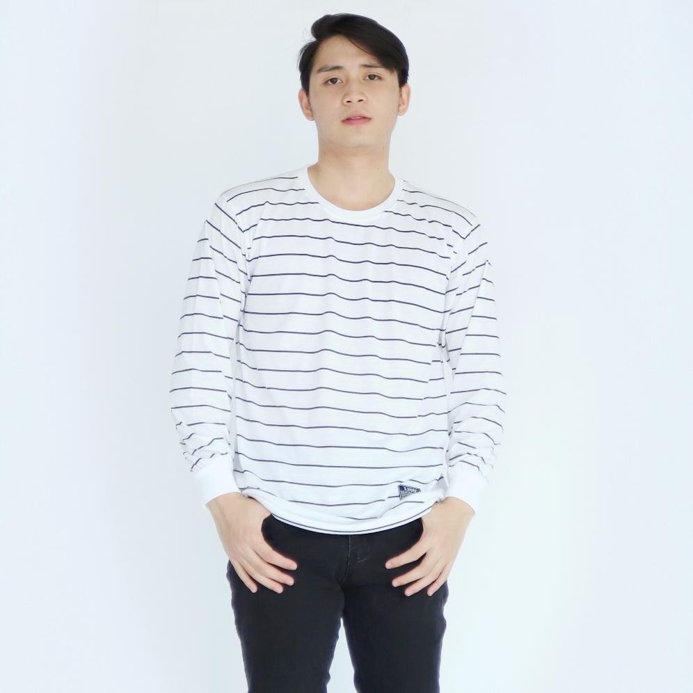 Noveli Wear - Kaos Pria Distro Garis Belang-Belang / Kaos Katun Stripe Salur Lengan Panjang Pria