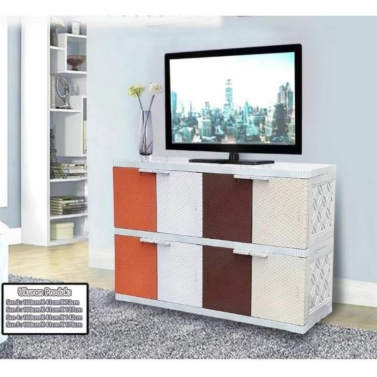 Akako Lemari Plastik Rotan FANCY 2 SUSUN FANCY 3 SUSUN FANCY 4 SUSUN SWING 2 susun Cabinet  Rak Tv M