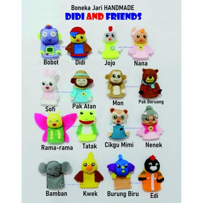 Boneka Jari Didi and Friends Handmade / Mainan Anak ReadyStok nUg
