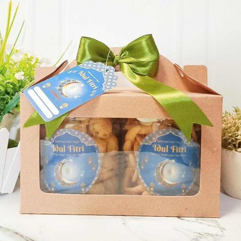 

PK32 NLD-1419 Hampers Kue kering Lebaran Idul Fitri Natal isi 2 toples 500ml Sale Terlaris