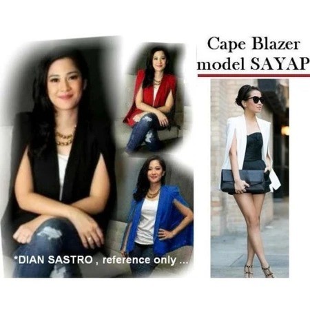 Cape Blazer Sayap Size L Outer Vest Blazer Wanita Blazer Kantor Wanita Blazer Sayap Outer Wanita