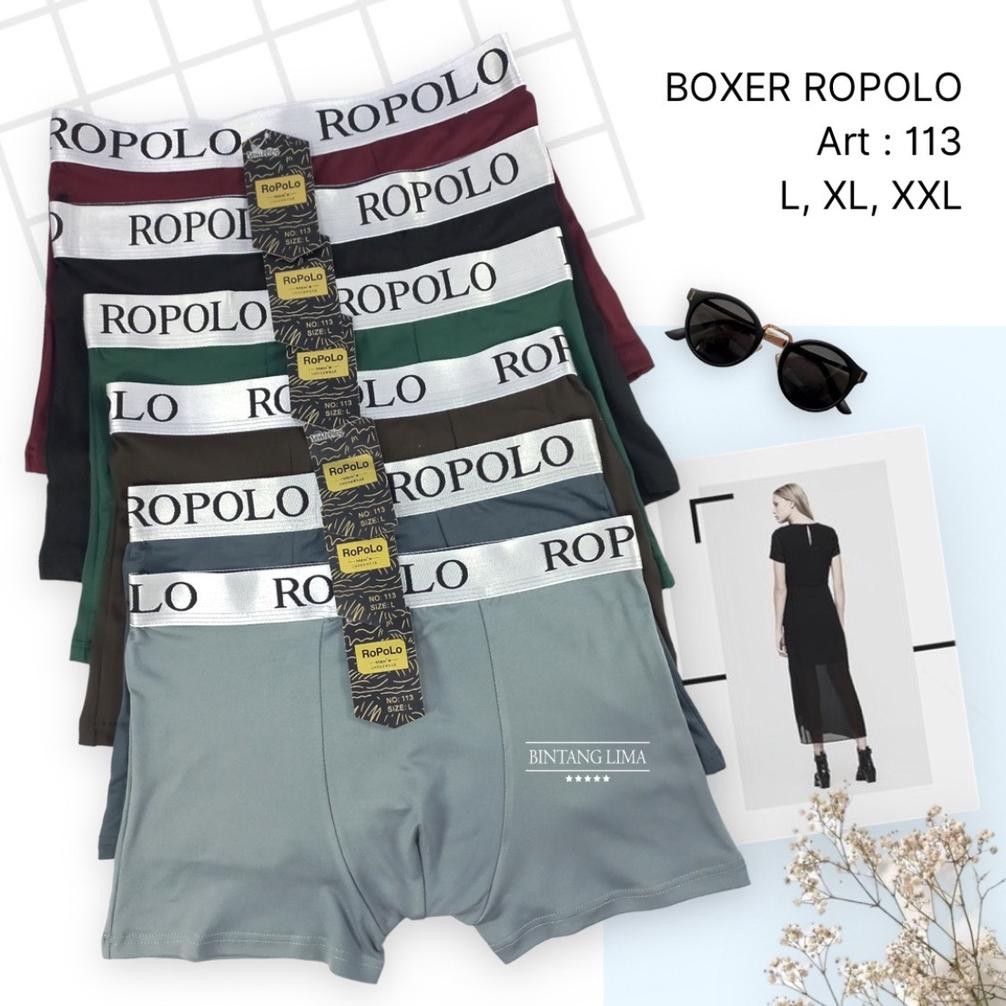 Boxer Pria Dewasa Ropolo | Boxer Pria Bahan Lembut | Boxer Murah