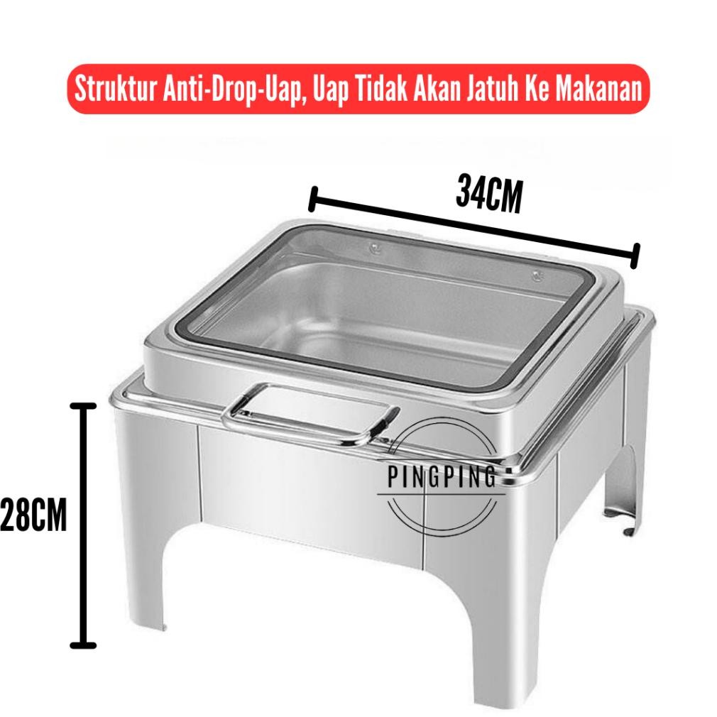 Rolltop Segi kecil / Chafing Dish kecil 1 Bar Catering Stainless Steel 6L