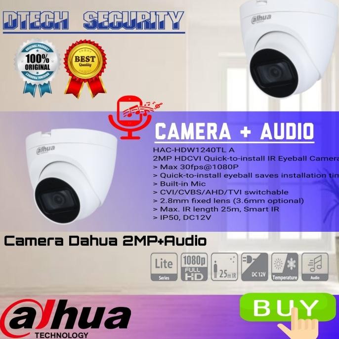 Promo Camera Dahua + Audio 2Mp Hdw1240Tlp-A / Indor Camera Dahua Audio