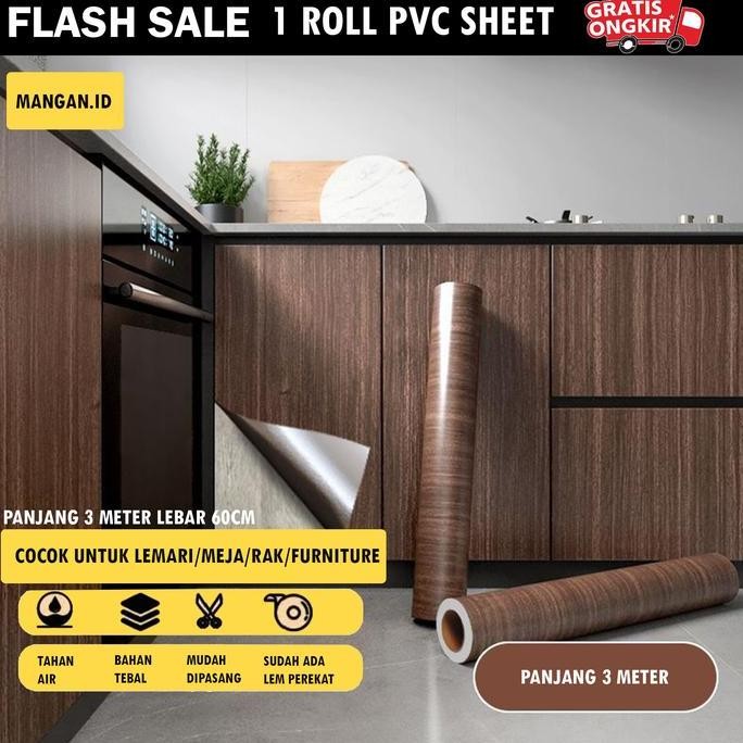 TERBARU STIKER HPL UKURAN 60CM X 3M MOTIF SERAT KAYU UNTUK FURNITURE MEJA LEMARI DINDING STICKER WAL