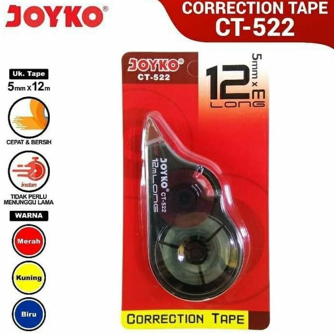 

ASLI CORRECTION TAPE JOYKO CT-522 5MM X 12M TIP EX KERTAS (PER LSN)
