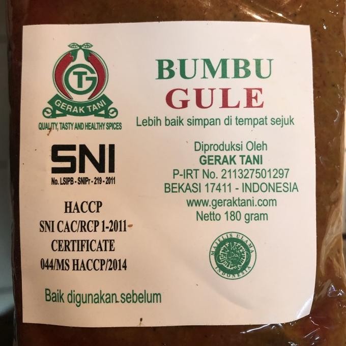 

Bumbu Gerak Tani Gule 180gr nUg
