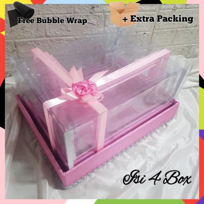 

Box Hantaran Seserahan Model Pita Satin 1 set isi 4 Box