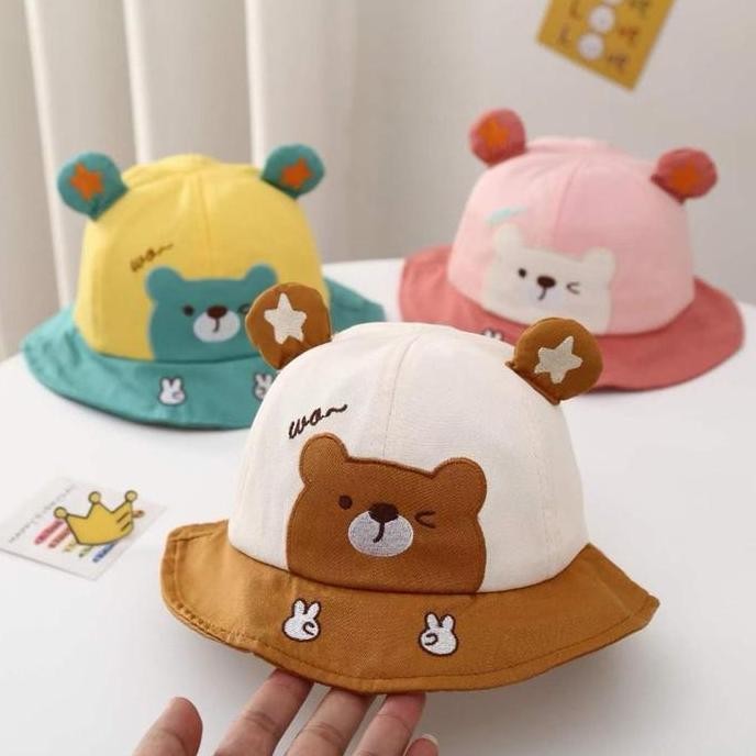 5-18 Bulan Topi Baseball Bucket Anak Unisex Model Wo Wink Peace Berkualitas