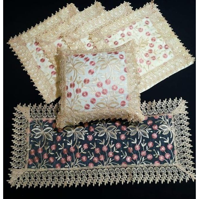 NEW Sarung Bantal Kursi Sofa Set Bordir Impor Mewah
