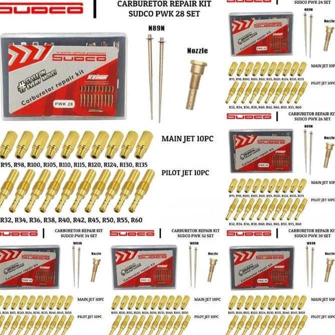 KEIHIN SUDCO PILOTJET MAINJET PJ MJ PILOT JET MAIN JET CARBURETOR CARBURATOR KARBULATOR KARBU PWK 24