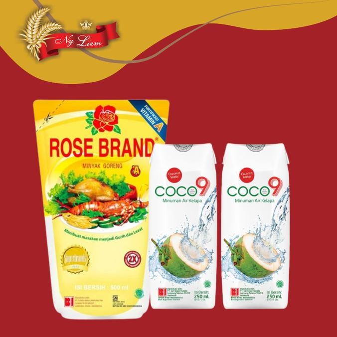 

PAKET ROSE BRAND Minyak Goreng 500mL + Coco 9 Minuman Kelapa 2 x 250mL nUg