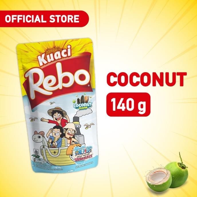 

Rebo Kuaci Rasa Coconut 140 Gram - Cemilan Biji Bunga Matahari nUg