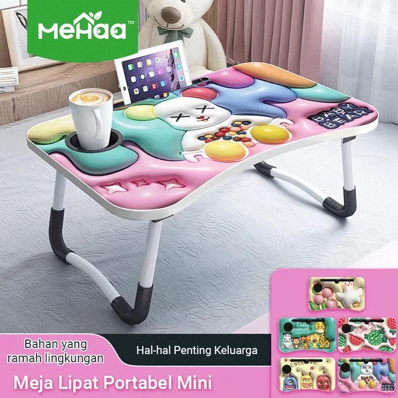 

MEHAA MEJA LIPAT MINI3D PORTABLE MEJA LAPTOP LIPAT FOLDING TABLE MEJA BELAJAR ANAK MOTIF, 50X30X22CM