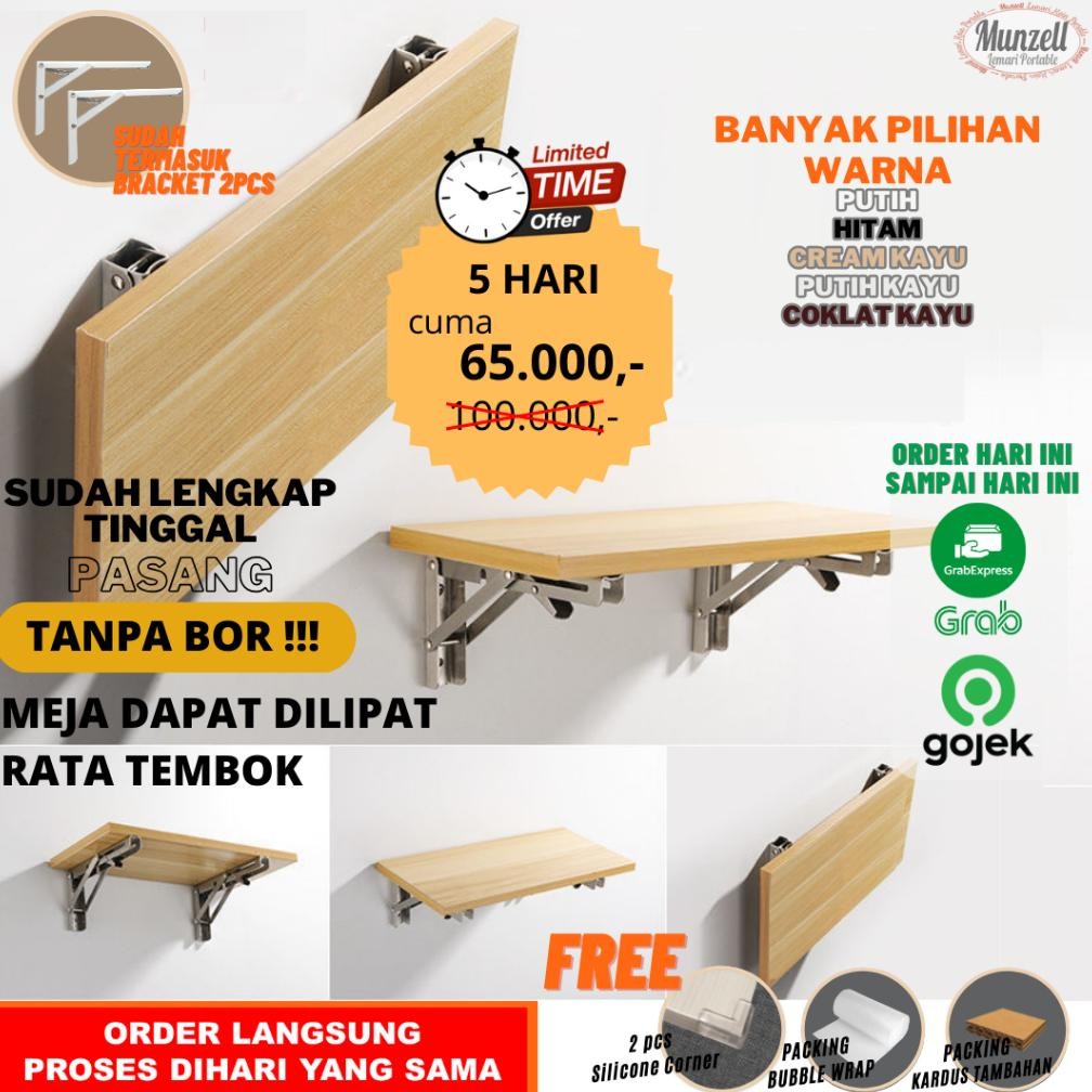 

( TERLARIS ) MEJA LIPAT DINDING / MEJA GANTUNG / MEJA KOMPUTER 60X30,80,40,100X40 MEJA KERJA MEJA DAPUR RAK DAPUR AMBALAN DINDING