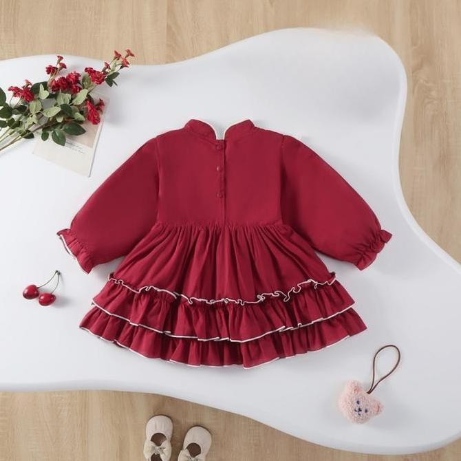 Geraigo- Little Kibby - Amber Dress Dress Bayi Baju Bayi Baju Anak Gaun Pesta Anak Gaun Pesta Bayi D