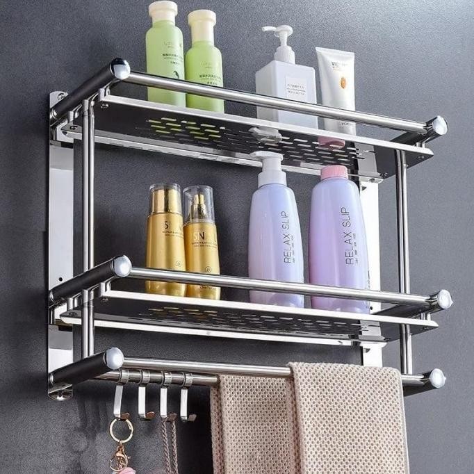 Rak Handuk Kamar Mandi Stainless Steel / Rak Handuk Stainless