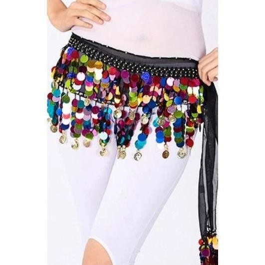 Promo Belly Dance Belt Hip Scarf Selendang Pinggang Tari Perut - Sifon Manik Payet Anggur - Wanita -