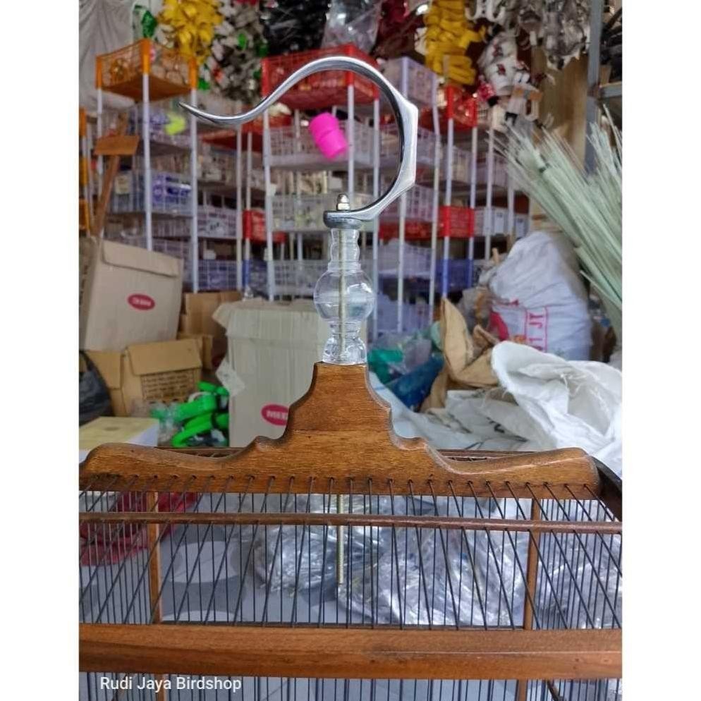 uk-68 gd-12 GANTUNGAN BNR LIPAT LENGKAP PION AKRILIK BULAT POLOS BENING UNTUK CANTOLAN SANGKAR KOTAK