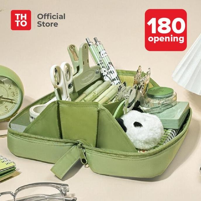 

Nevarastore- Thto Tas Tempat Pensil Case Pouch Anak Sekolah Transparan Kapasitas Besar Stationery A079
