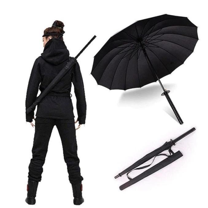 Payung Samurai Jepang Ninja Samurai Umbrella Katana Payung Besar Hitam