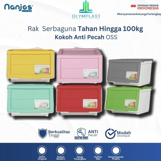 Olymplast Penyimpanan Plastik Container Box Kotak Rak Plastik OSS